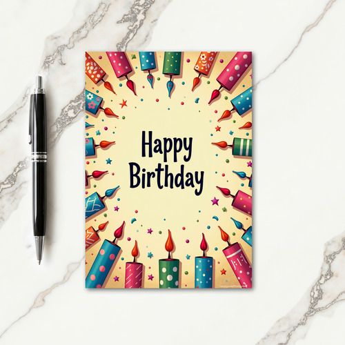 Vibrant Pattern Birthday Card