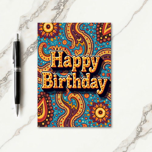 Vibrant Patterned Birthday Card