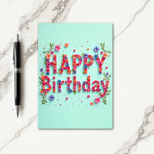 Vibrant Petal Birthday Card
