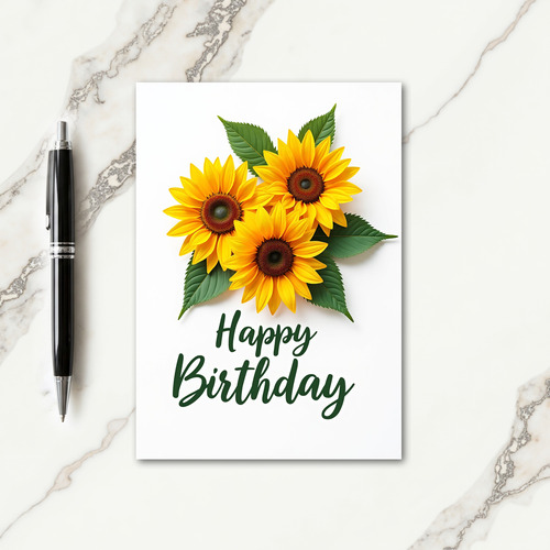 Vibrant Petals Birthday Card