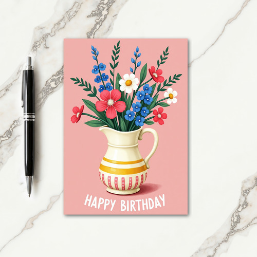 Vibrant Pitcher Birthday Card