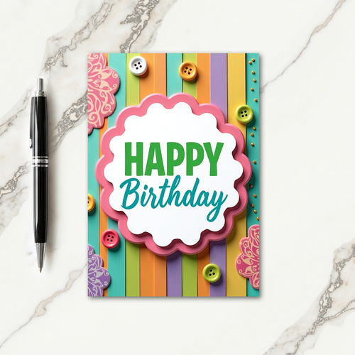 Vibrant Plaque Birthday Card