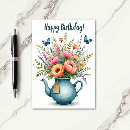 Vibrant Pot Birthday Card