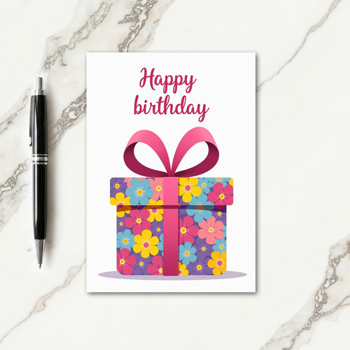 Vibrant Present Birthday Card