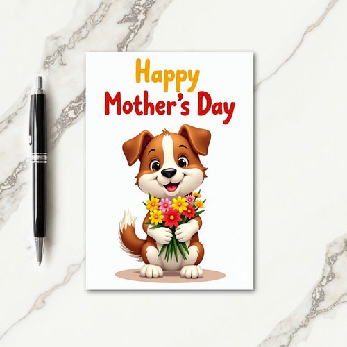Vibrant Puppy Mothers Day Card
