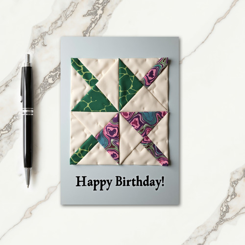 Vibrant Quilted Birthday Card
