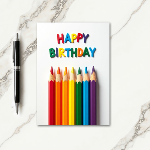 Vibrant Rainbow Birthday Card
