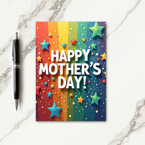 Vibrant Rainbow Mothers Day Card