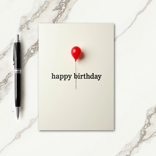Vibrant Red Balloon Birthday Card