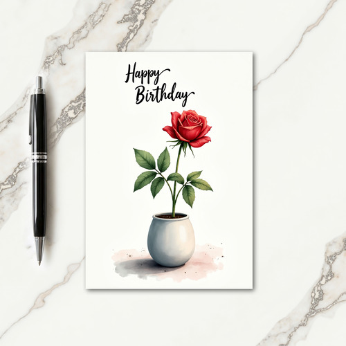 Vibrant Red Birthday Card