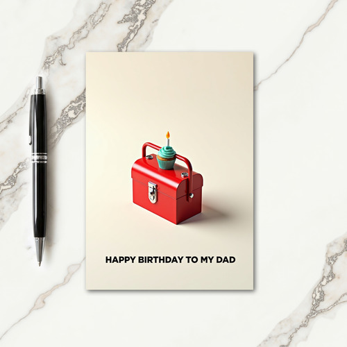 Vibrant Red Toolbox Fathers Day Card