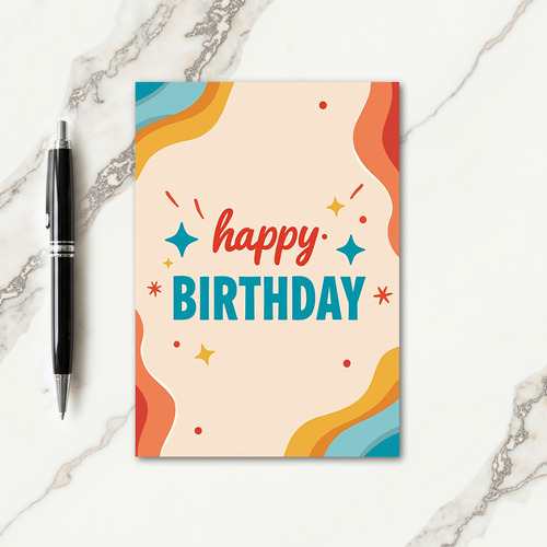 Vibrant Retro Birthday Card