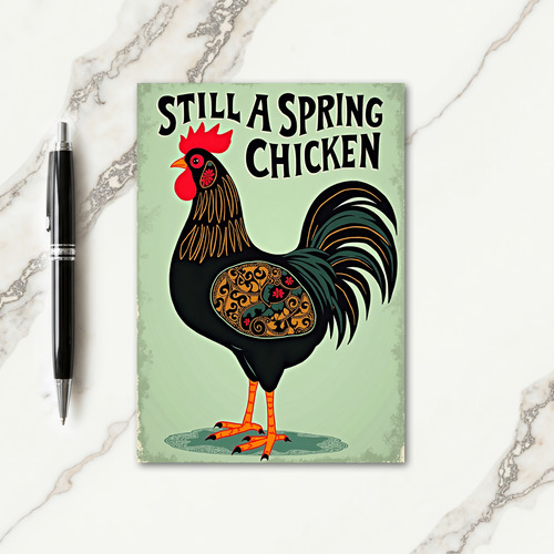 Vibrant Rooster Birthday Card