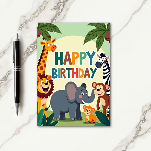 Vibrant Safari Birthday Card