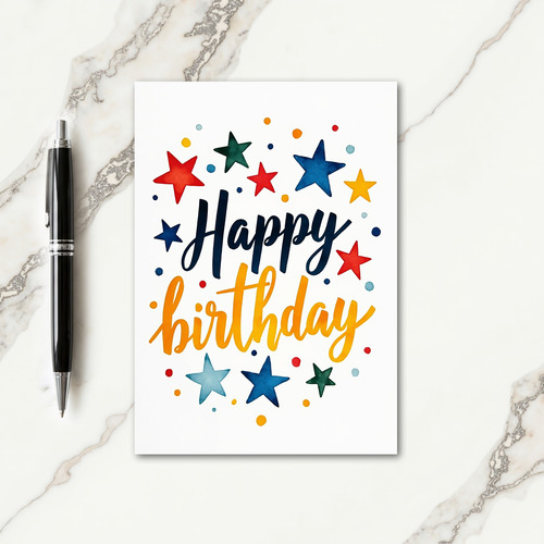 Vibrant Script Birthday Card
