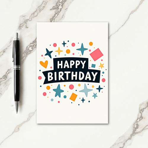 Vibrant Shapes Birthday Card