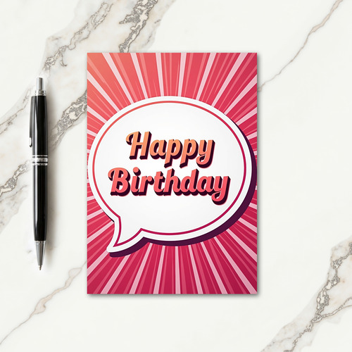 Vibrant Speech Bubble Birthday Card