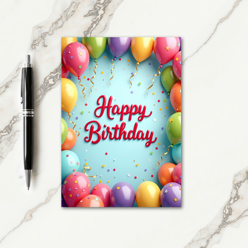 Vibrant Spheres Birthday Card