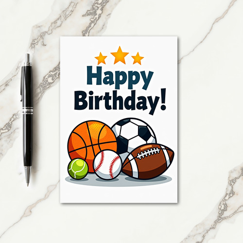 Vibrant Sports Birthday Card