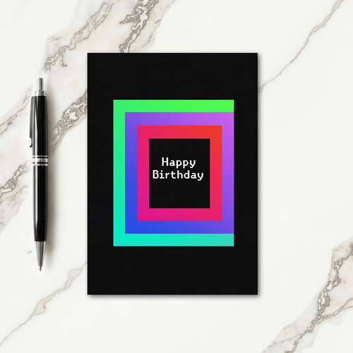 Vibrant Squares Birthday Card