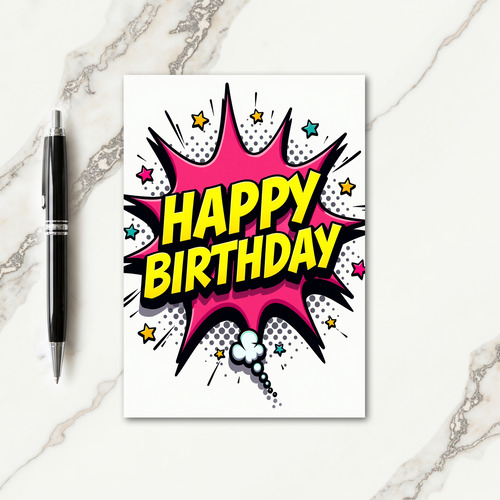 Vibrant Star Birthday Card