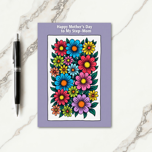 Vibrant Step Moms Day Card