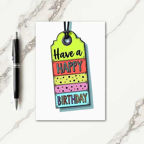 Vibrant Stitched Birthday Card