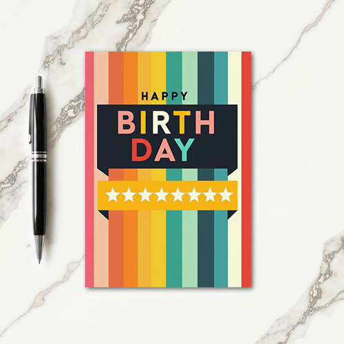 Vibrant Stripe Birthday Card