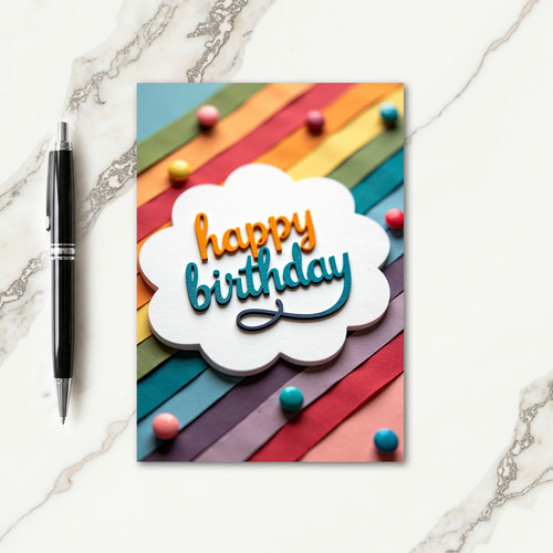 Vibrant Striped Birthday Card