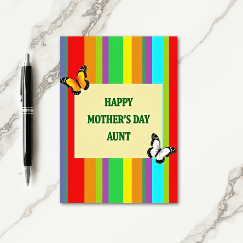 Vibrant Stripes Mothers Day Card