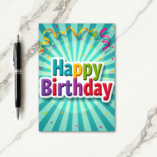 Vibrant Sunburst Birthday Card