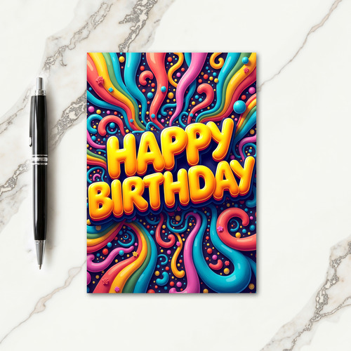 Vibrant Swirl Birthday Card