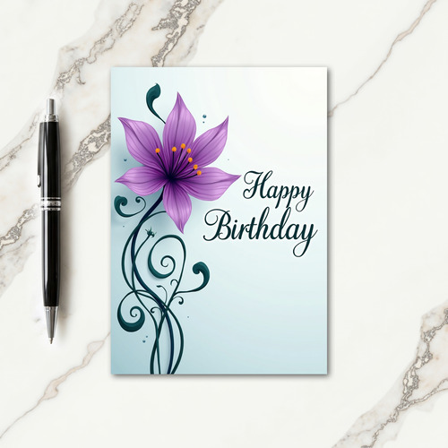Vibrant Tendril Birthday Card