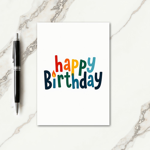 Vibrant Text Birthday Card