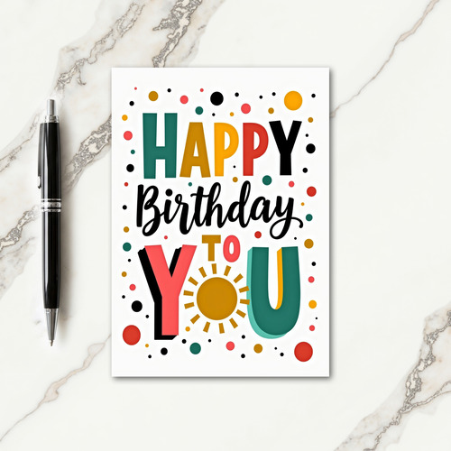 Vibrant Text Birthday Joy Card
