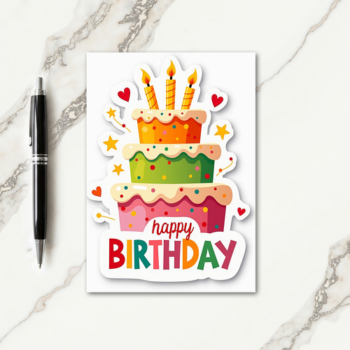 Vibrant Tiered Birthday Card