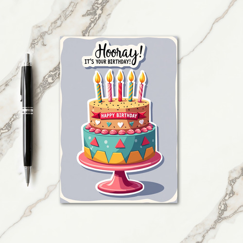 Vibrant Tiered Cake Card