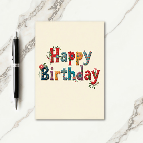 Vibrant Typo Birthday Card