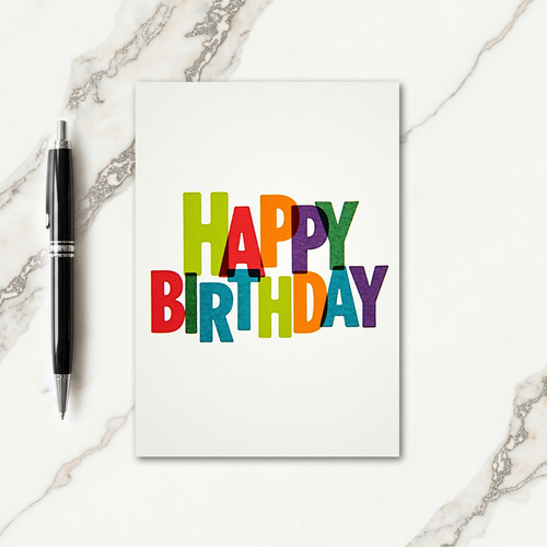Vibrant Typographic Birthday Card