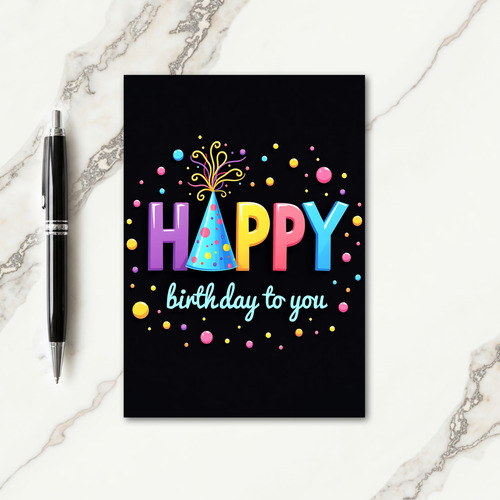 Vibrant Typography Birthday Card