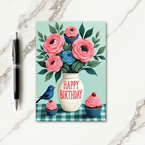 Vibrant Vase Birthday Card