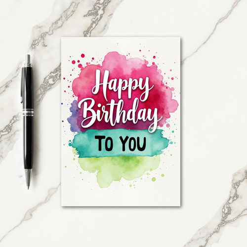 Vibrant Wash Birthday Card