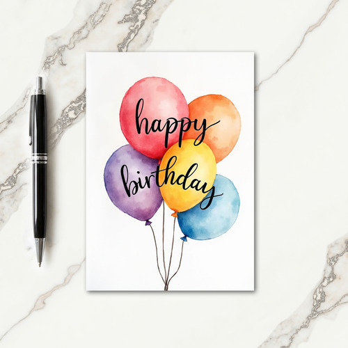 Vibrant Watercolor Birthday Card