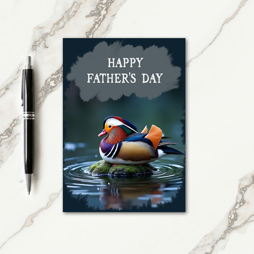 Vibrant Waterfowl Fathers Day Card