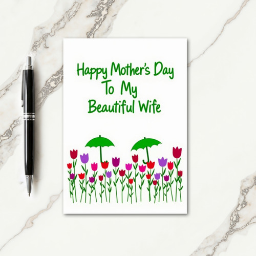 Vibrant Wife Mothers Day Card