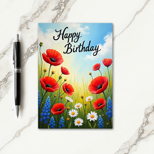 Vibrant Wildflower Birthday Card