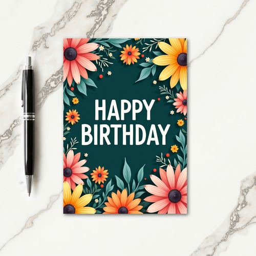 Vibrant Wreath Birthday Card