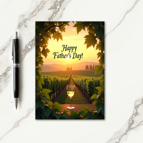 Vineyard Fathers Day Toast Card