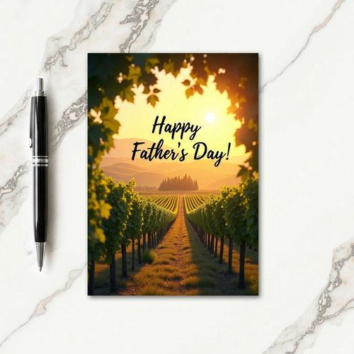 Vineyard Fathers Day Wish Card