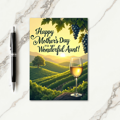 Vineyard Mothers Day Aunt Card